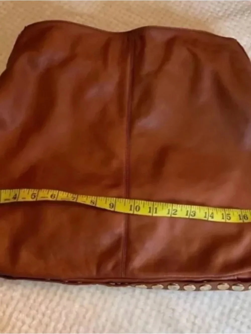 💚Y2K Rebecca Minkoff Nikki, Gold studs Hobo bag Tan Leather Shoulder Bag 🩷